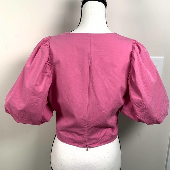 Endless Rose‎ Barbie Core Fuchsia Pink Puff Sleeve Blouse Sz M - Picture 2 of 6